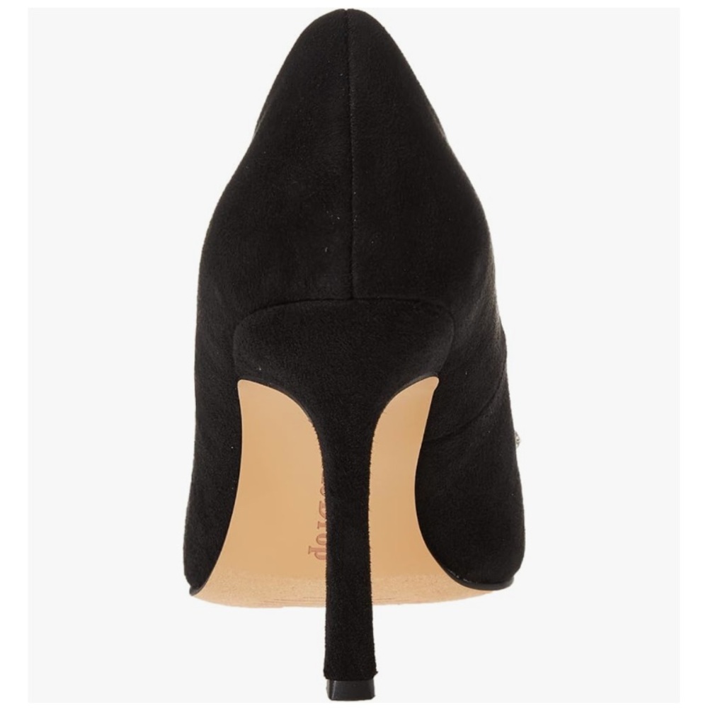 The Drop Black Suede Heels with Embellished Silver Bow - Sz 8 - Picture 5 of 9
